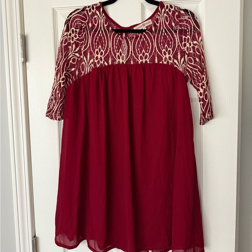 Altar’d State Christmas Red Lace Dress